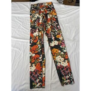 Offline Aerie Floral Print Leggings Black Orange White High Rise SZ S NWOT